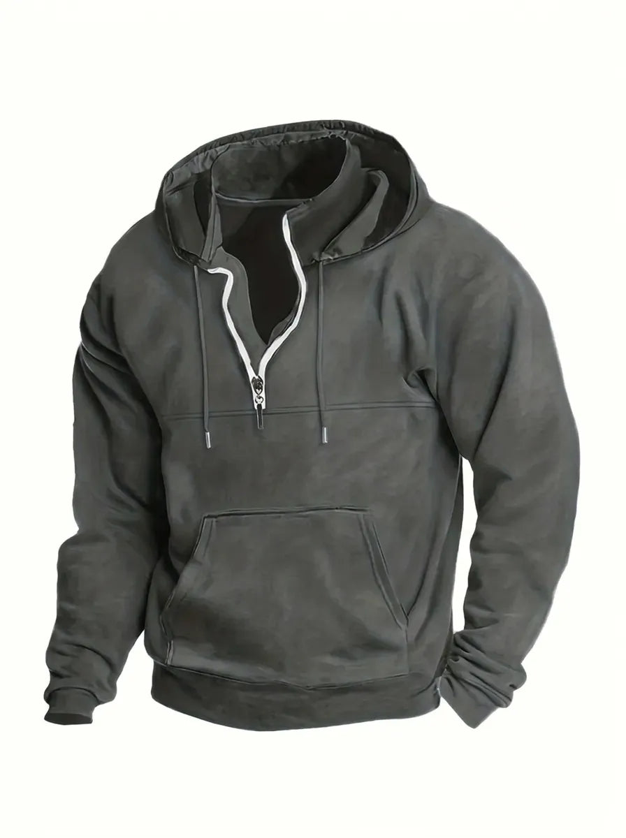 Tommie Herren Sweatshirt mit Reißverschluss, Kapuze und langen Ärmeln
