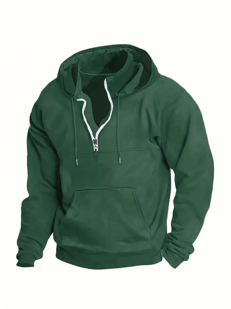 Tommie Herren Sweatshirt mit Reißverschluss, Kapuze und langen Ärmeln