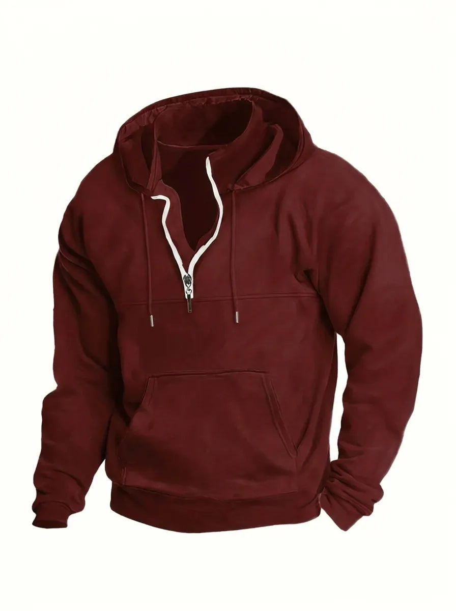 Tommie Herren Sweatshirt mit Reißverschluss, Kapuze und langen Ärmeln