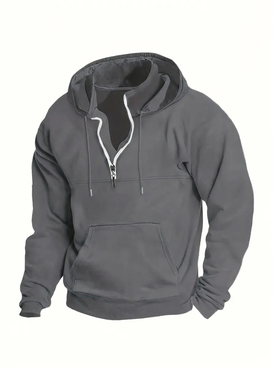 Tommie Herren Sweatshirt mit Reißverschluss, Kapuze und langen Ärmeln