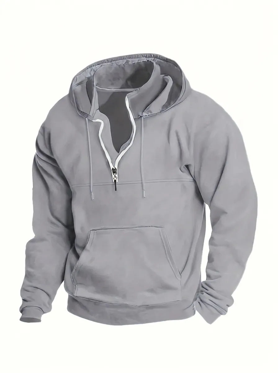 Tommie Herren Sweatshirt mit Reißverschluss, Kapuze und langen Ärmeln