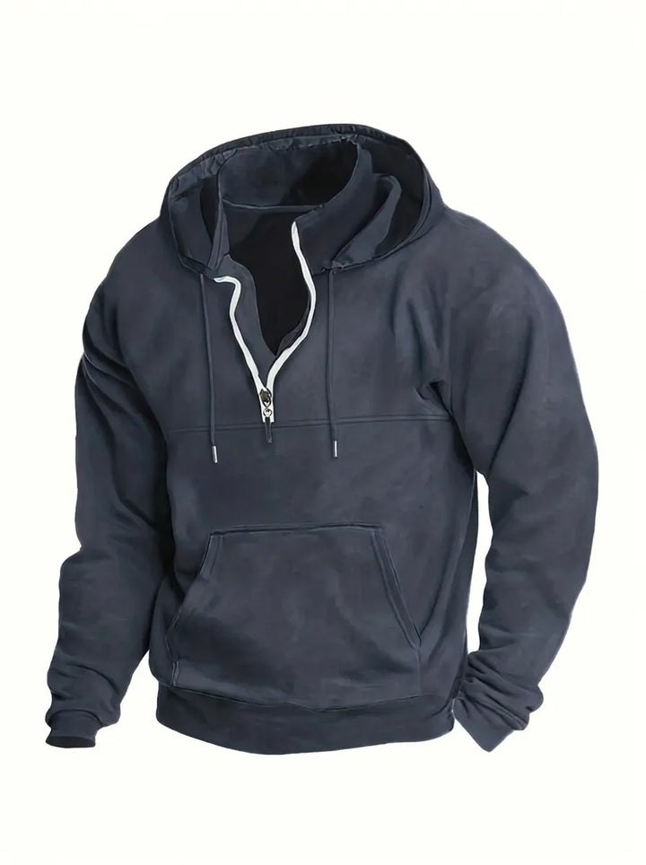 Tommie Herren Sweatshirt mit Reißverschluss, Kapuze und langen Ärmeln
