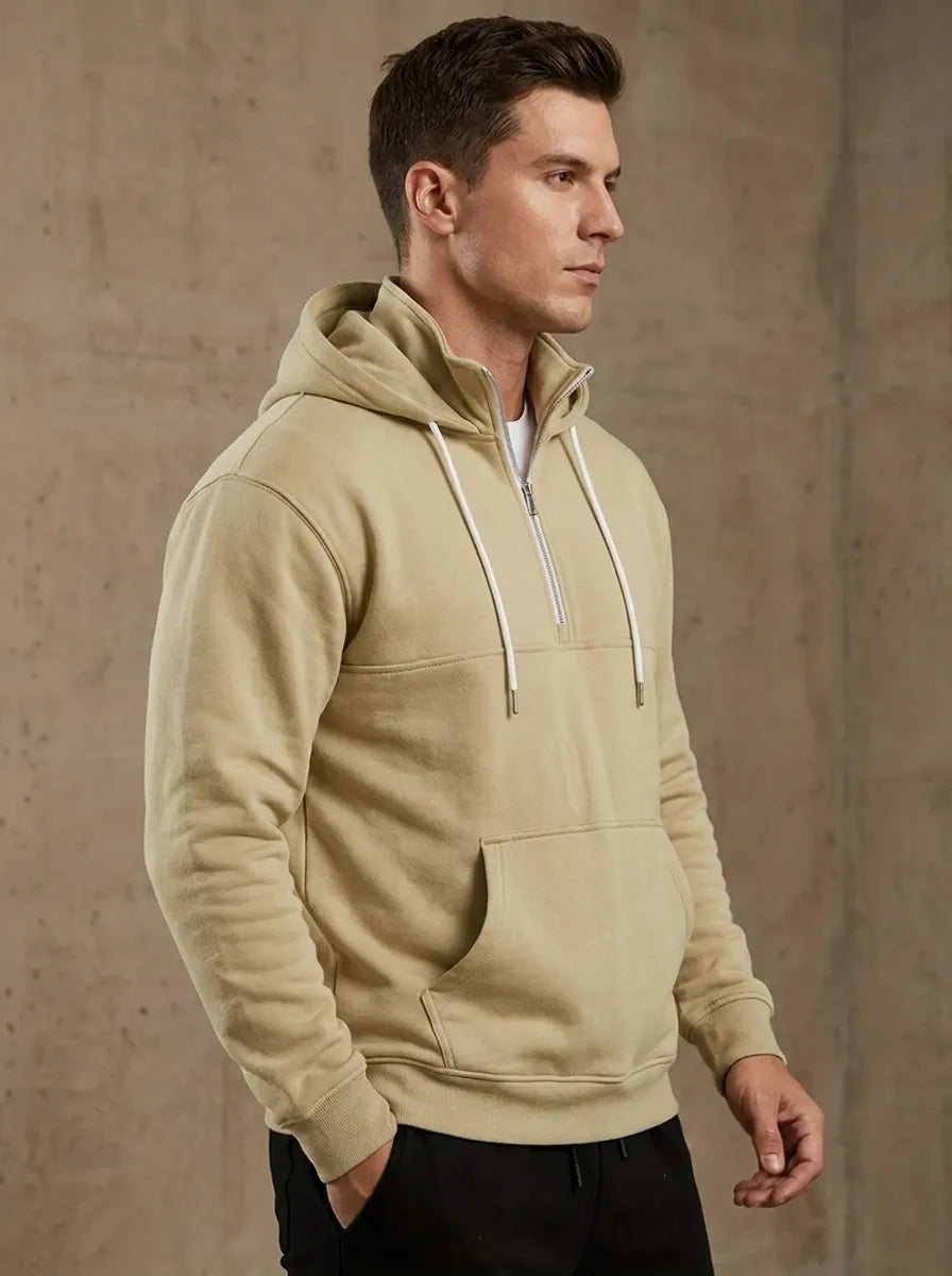 Tommie Herren Sweatshirt mit Reißverschluss, Kapuze und langen Ärmeln