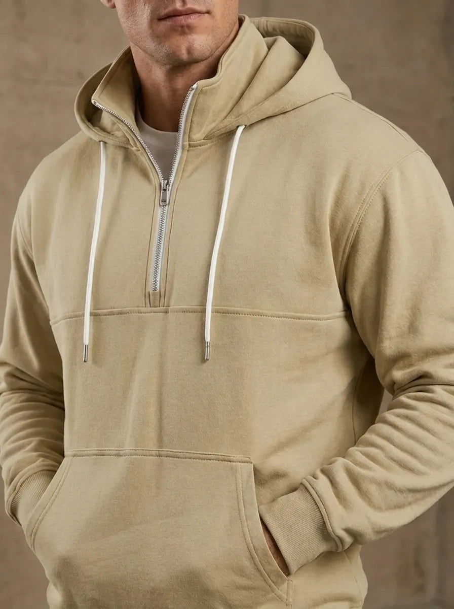 Tommie Herren Sweatshirt mit Reißverschluss, Kapuze und langen Ärmeln
