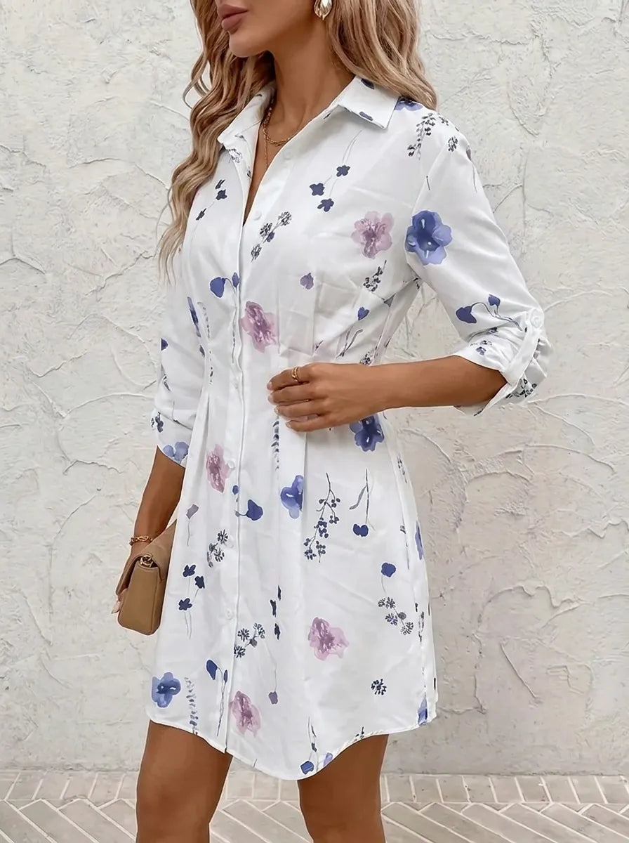 Maya | Elegante abito floreale da donna con maniche corte
