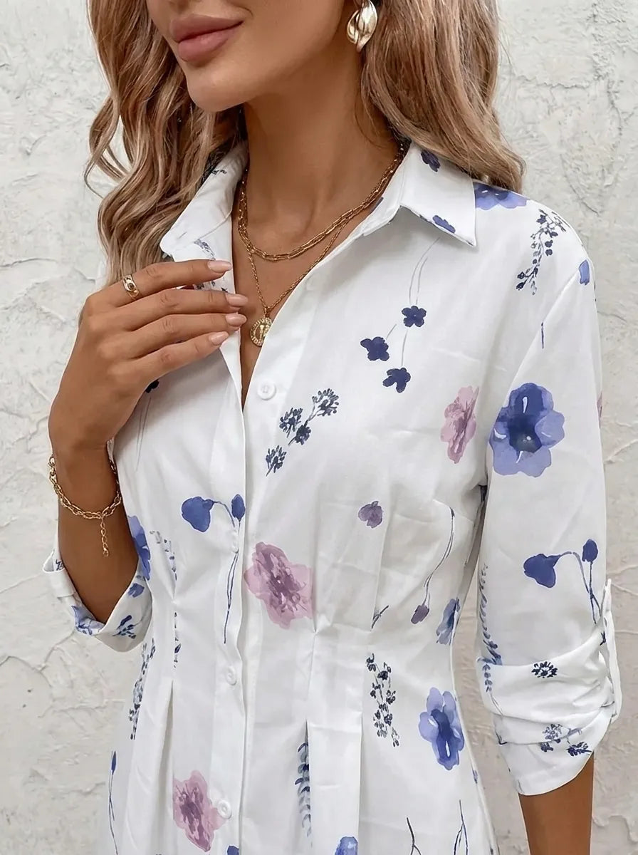 Maya | Elegante abito floreale da donna con maniche corte