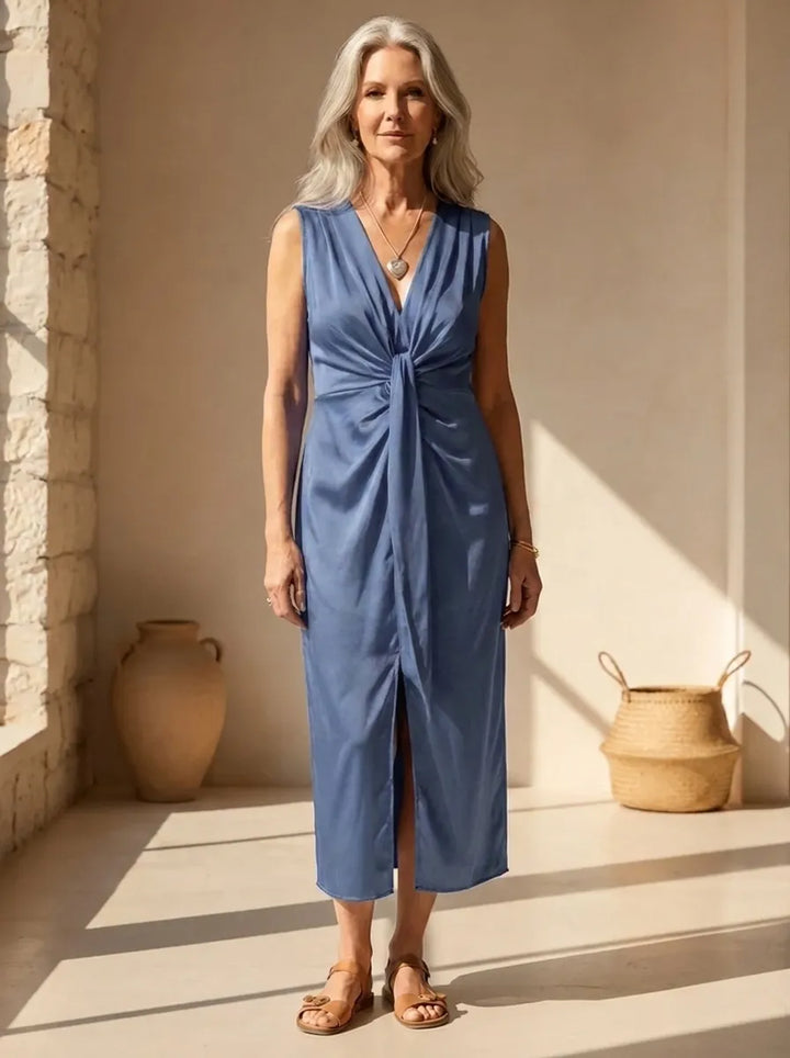 Isabelle | Maxi-Kleid für Damen mit Leoparden-Print und V-Ausschnitt