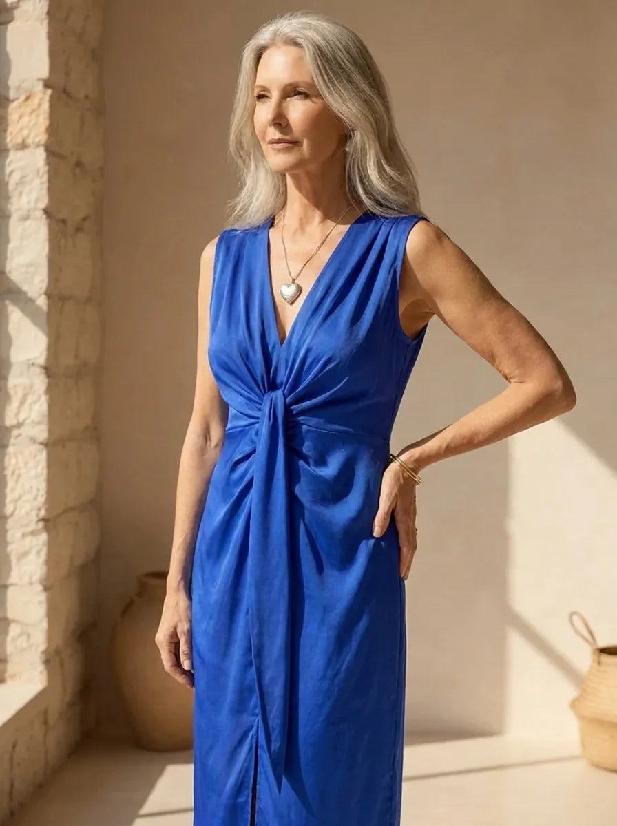 Isabelle | Maxi-Kleid für Damen mit Leoparden-Print und V-Ausschnitt
