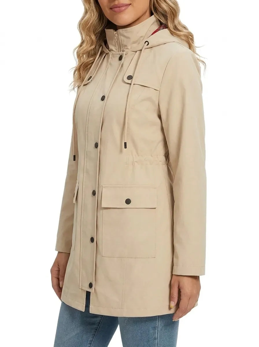 Francesca | Herbst Parkas für Damen mit Kapuze und langen Ärmeln