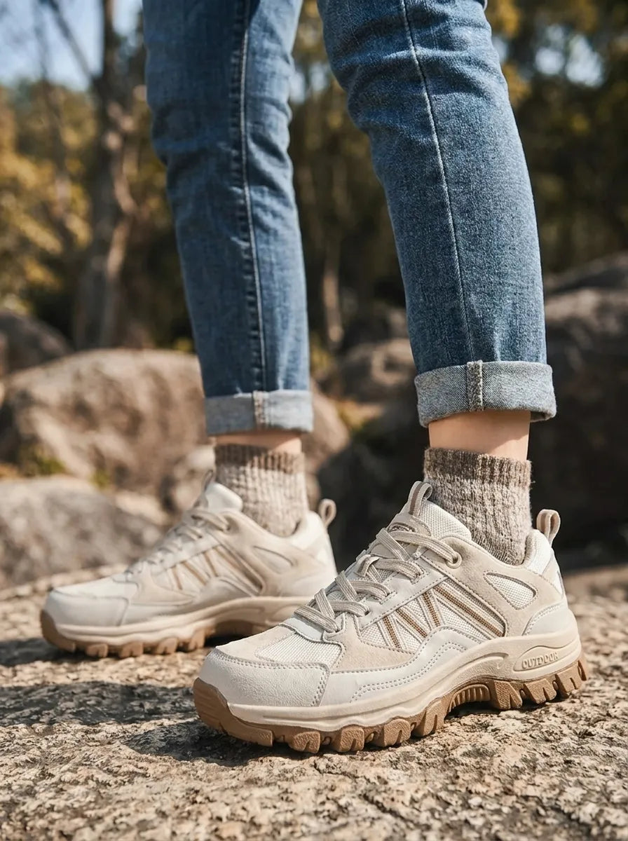 Indie | Wasserdichte Plüsch-Sneaker für Damen mit flachem Absatz