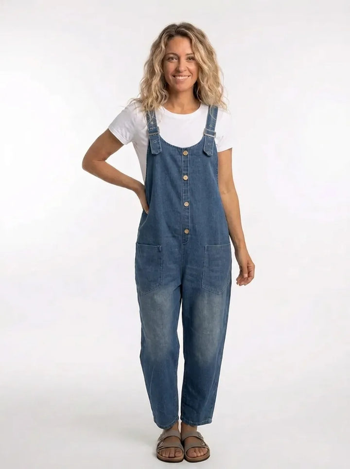 Noelia | Salopette di jeans da donna versatile con fibbie regolabili