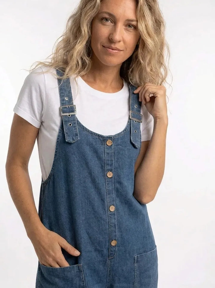 Noelia | Salopette di jeans da donna versatile con fibbie regolabili