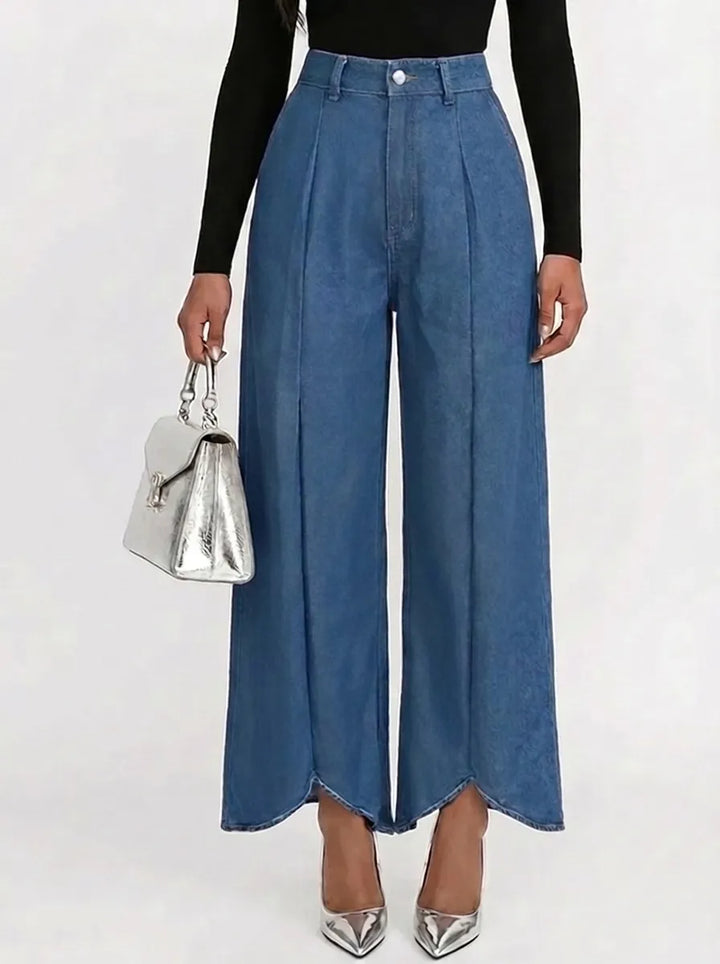 Pantalon large élégant pour femme à taille haute