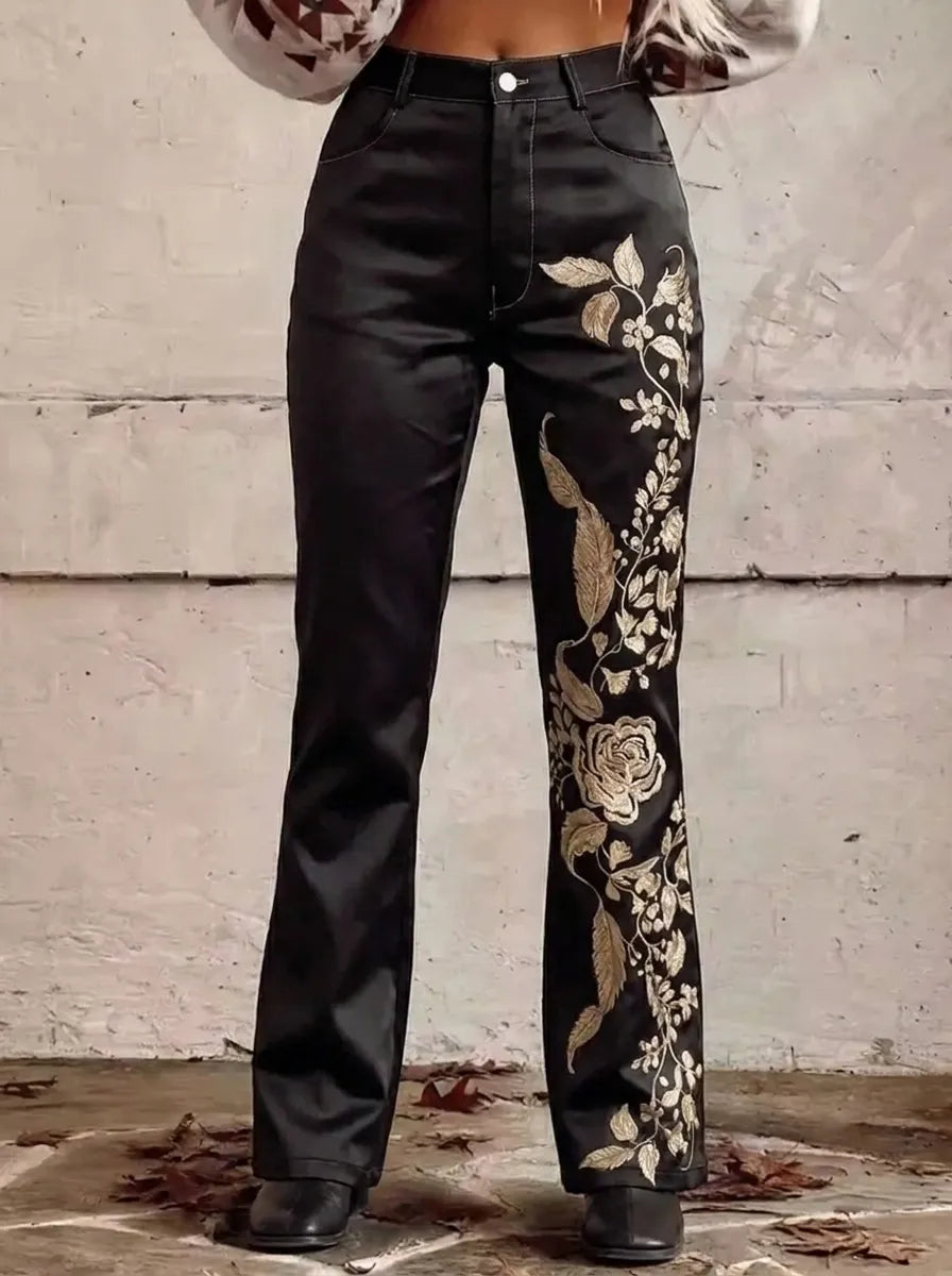 Chloé | Pantalon bohème vintage pour femme à coupe large et taille haute