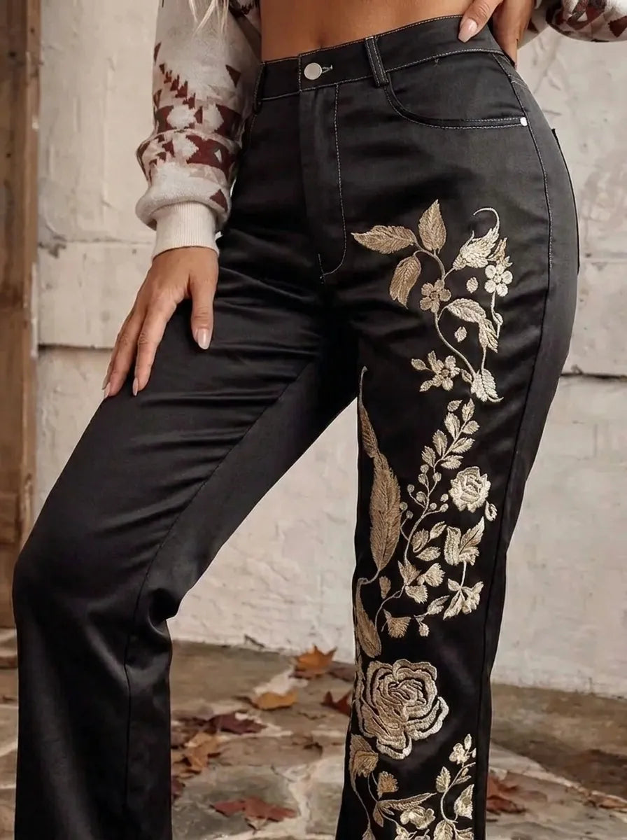 Chloé | Pantalon bohème vintage pour femme à coupe large et taille haute