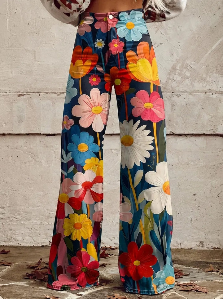 Chloé | Boho Vintage Hose für Damen mit weiter Passform und hohem Bund