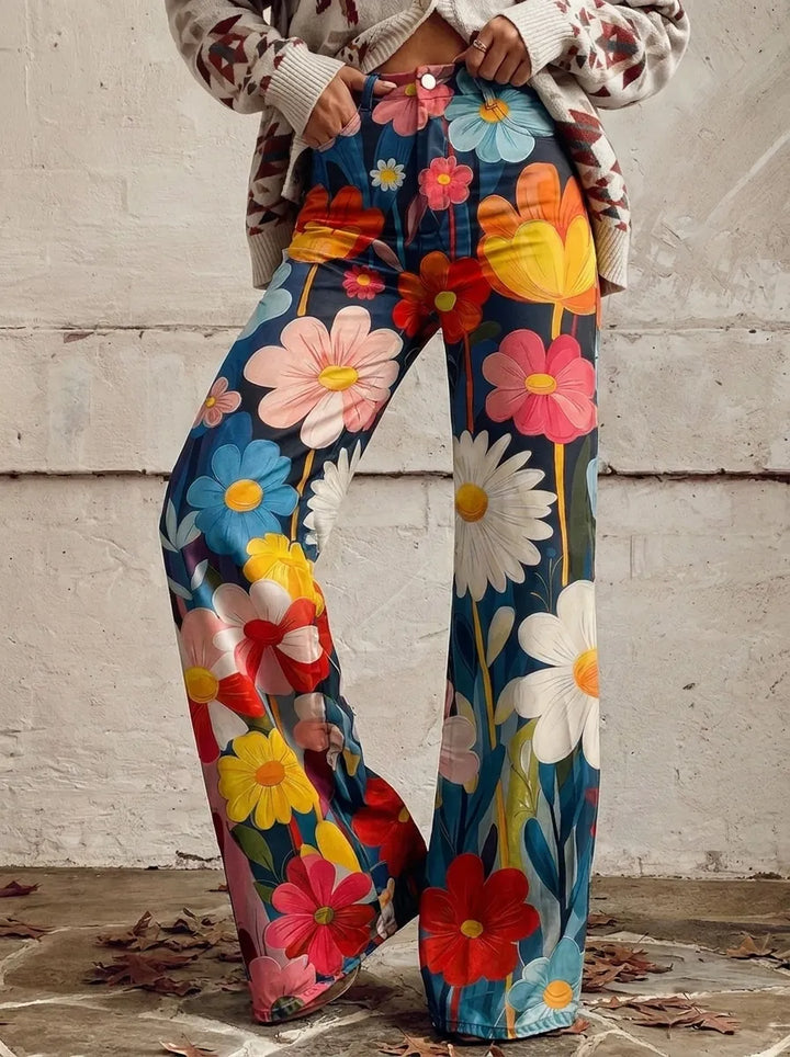 Chloé | Boho Vintage Hose für Damen mit weiter Passform und hohem Bund