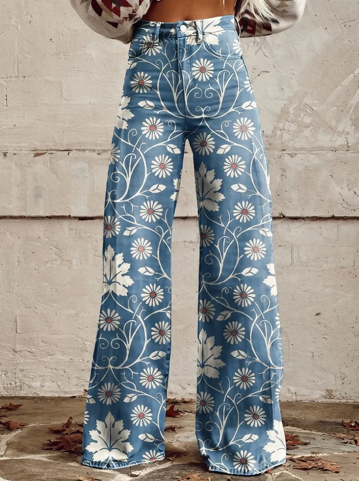 Chloé | Pantaloni boho vintage da donna dalla vestibilità ampia e a vita alta