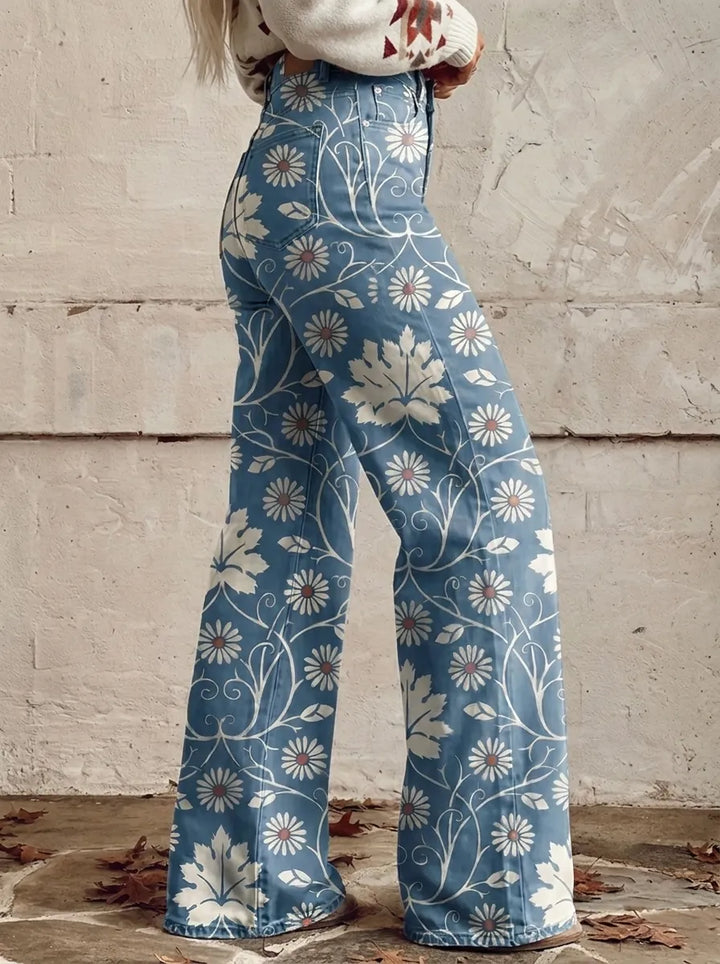Chloé | Pantaloni boho vintage da donna dalla vestibilità ampia e a vita alta