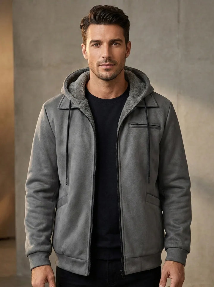 Livio Elegante Jacke für Herren mit Kapuze und langen Ärmeln
