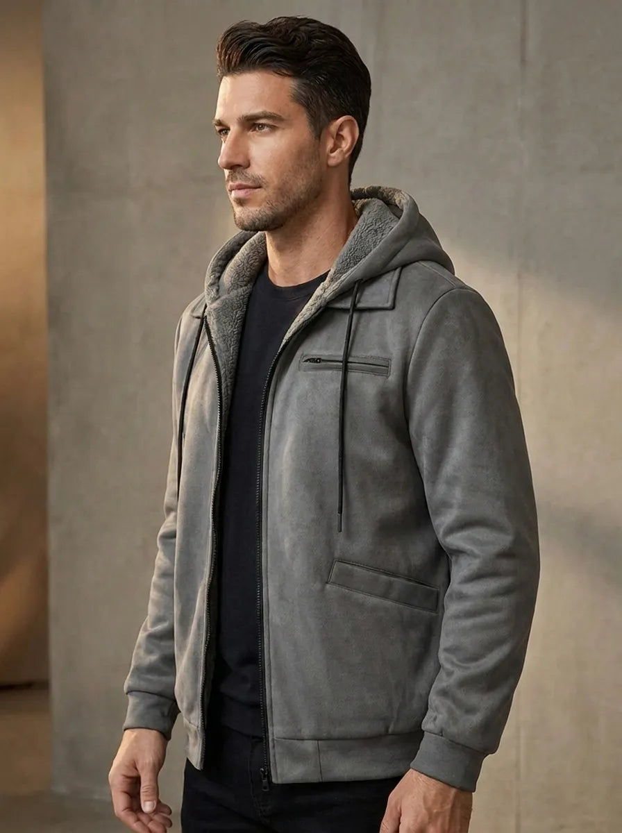Livio Elegante Jacke für Herren mit Kapuze und langen Ärmeln