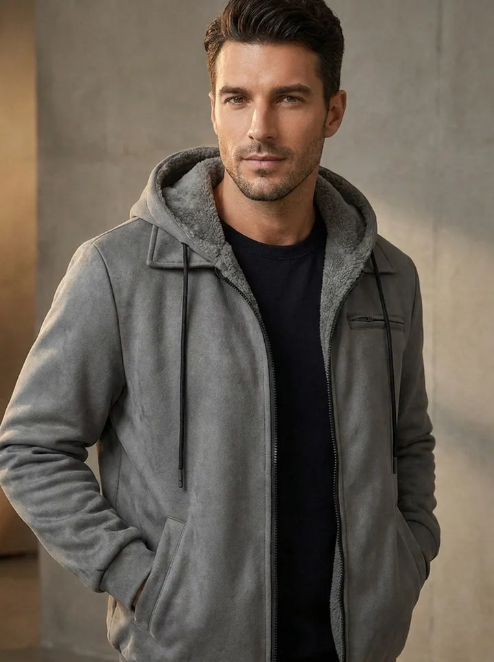 Livio Elegante Jacke für Herren mit Kapuze und langen Ärmeln