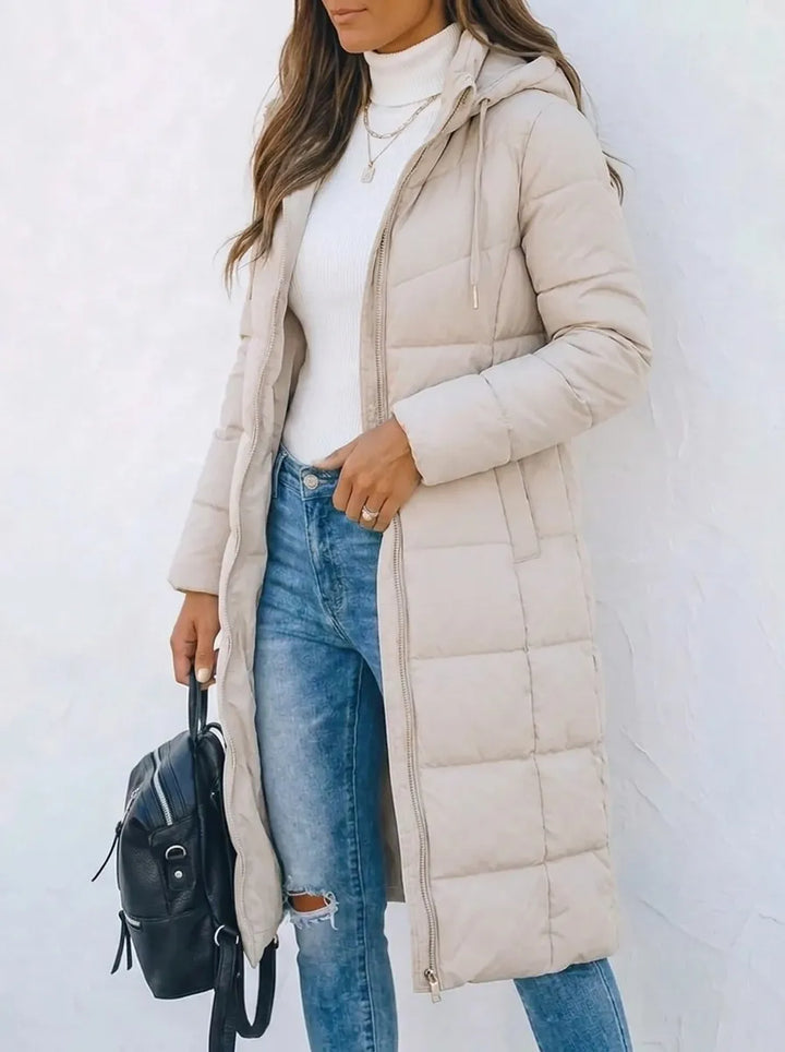 Rae | Lässige Kapuzen-Puffer-Daunenjacke für Damen mit langen Ärmeln