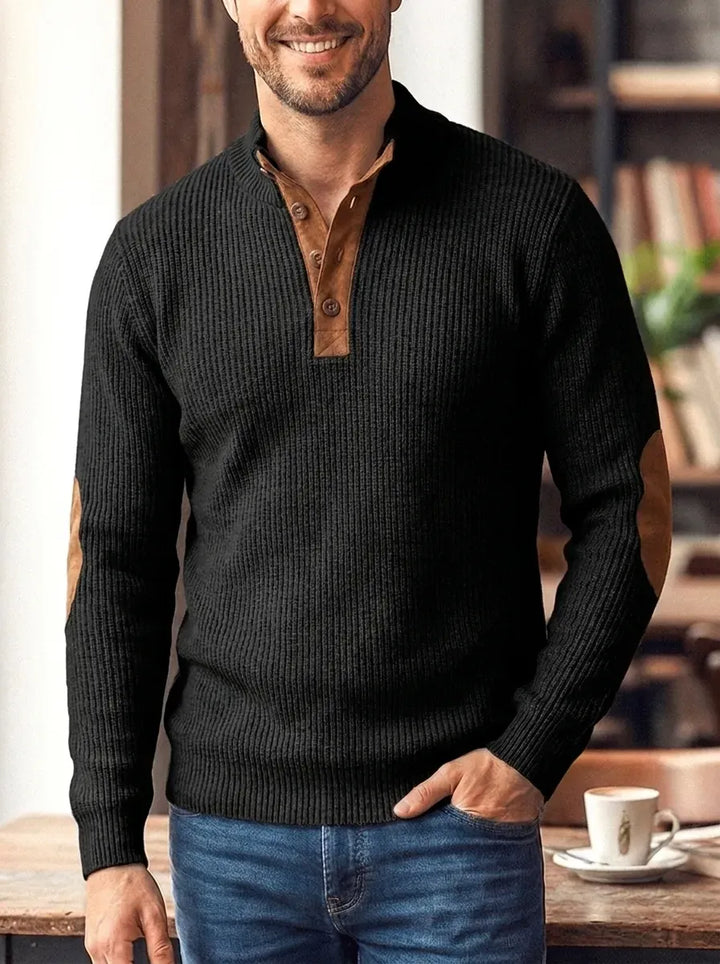 Fredrick | Gerippter Pullover für Herren mit Knopfleiste