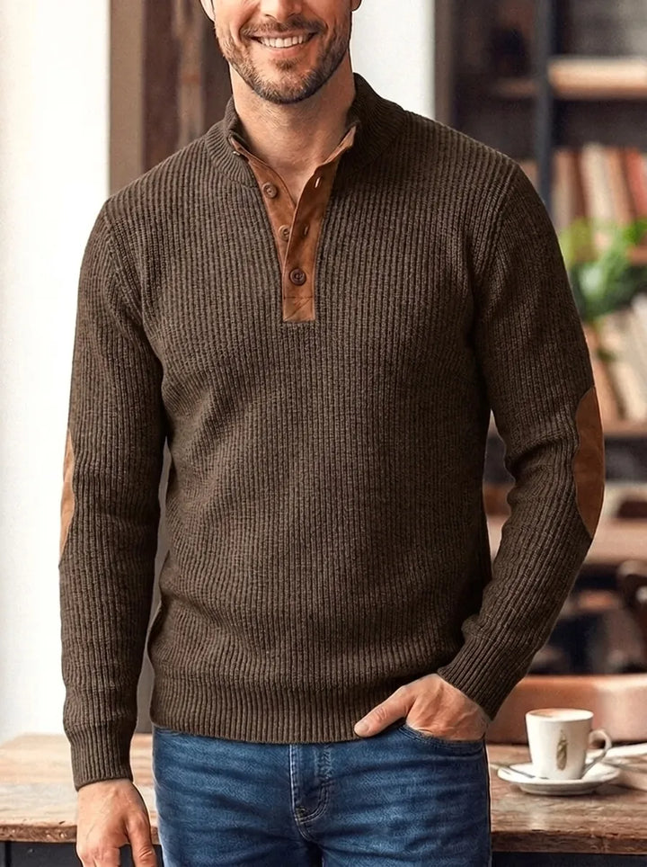 Lyle | Bequemer Retro-Pullover für Herren mit Stehkragen und langen Ärmeln
