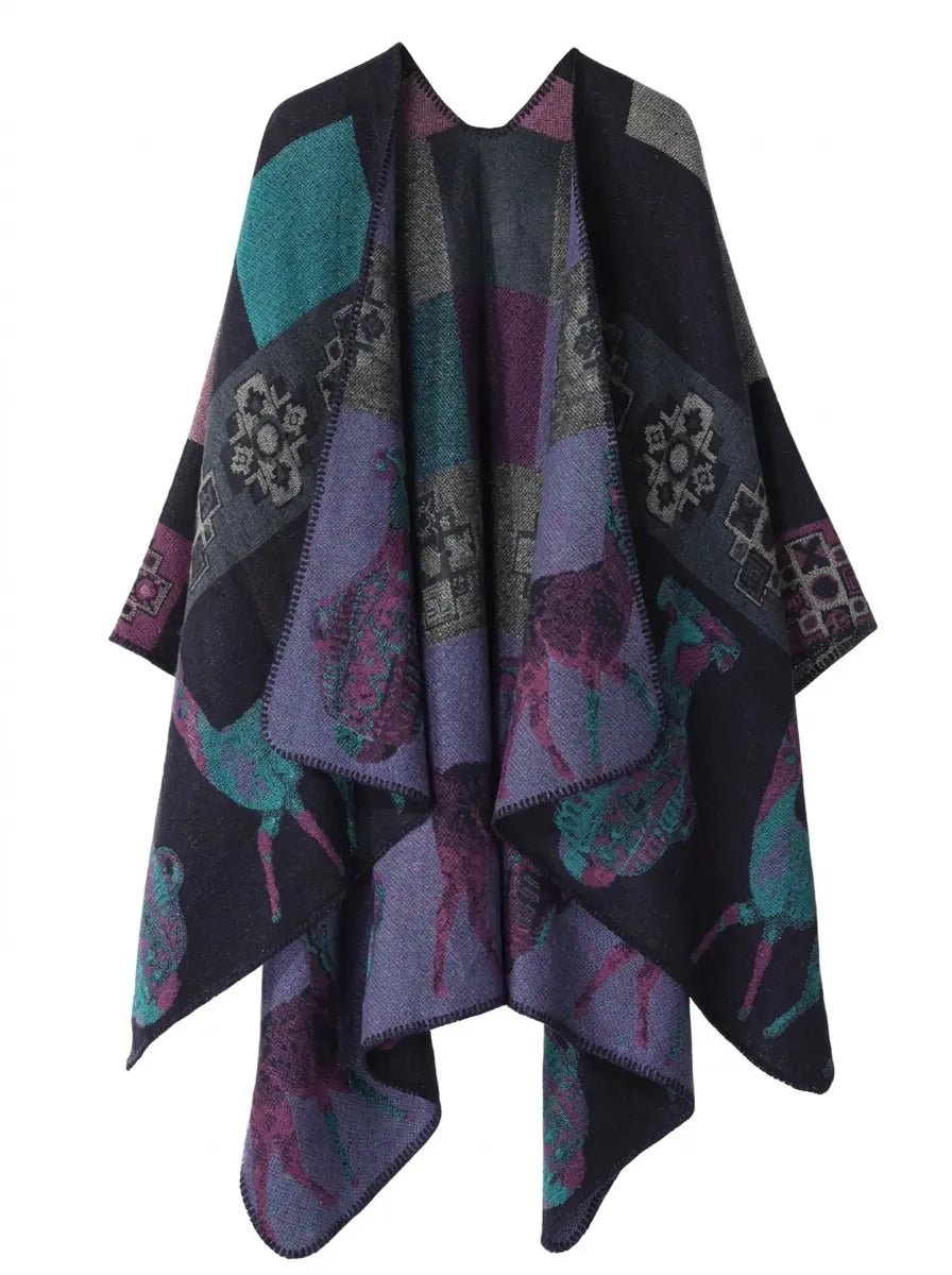 Damen Wickelcardigan mit langen Ärmeln und Fransen