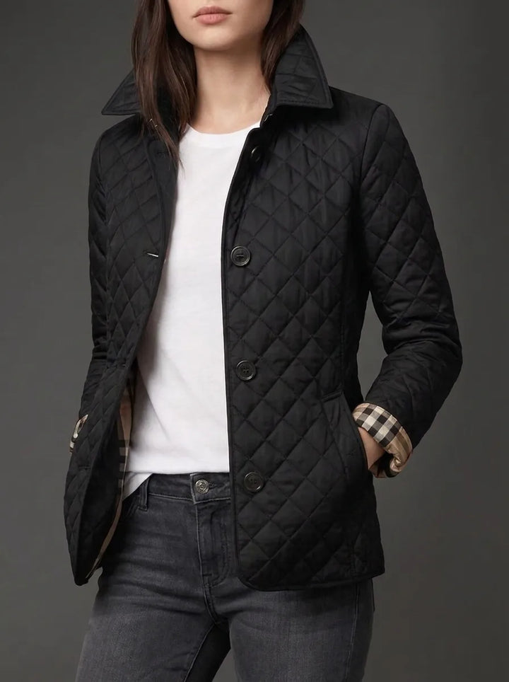 Lily | Diamantgesteppte, wattierte Jacke für Damen mit Stehkragen