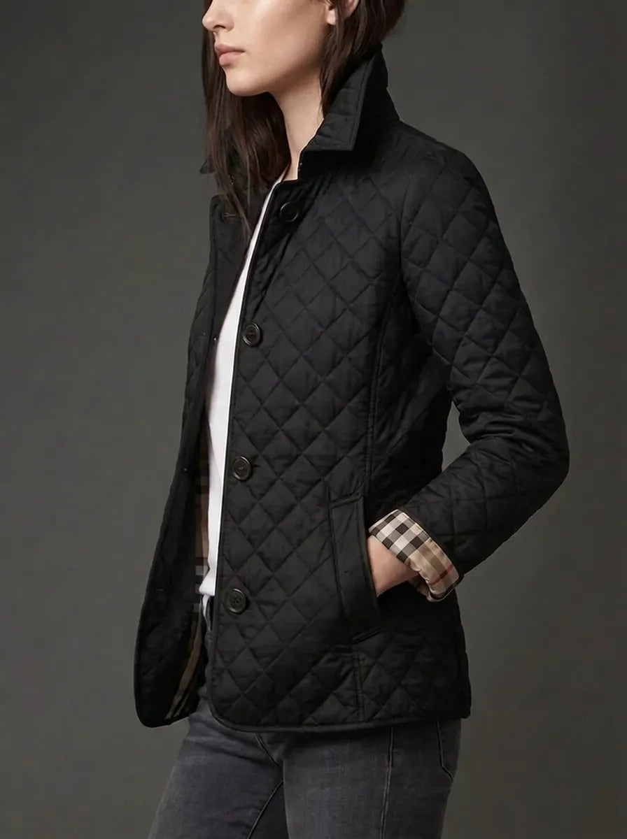 Lily | Diamantgesteppte, wattierte Jacke für Damen mit Stehkragen