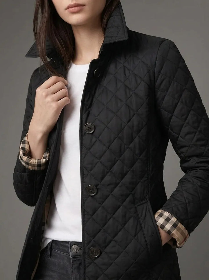 Lily | Diamantgesteppte, wattierte Jacke für Damen mit Stehkragen