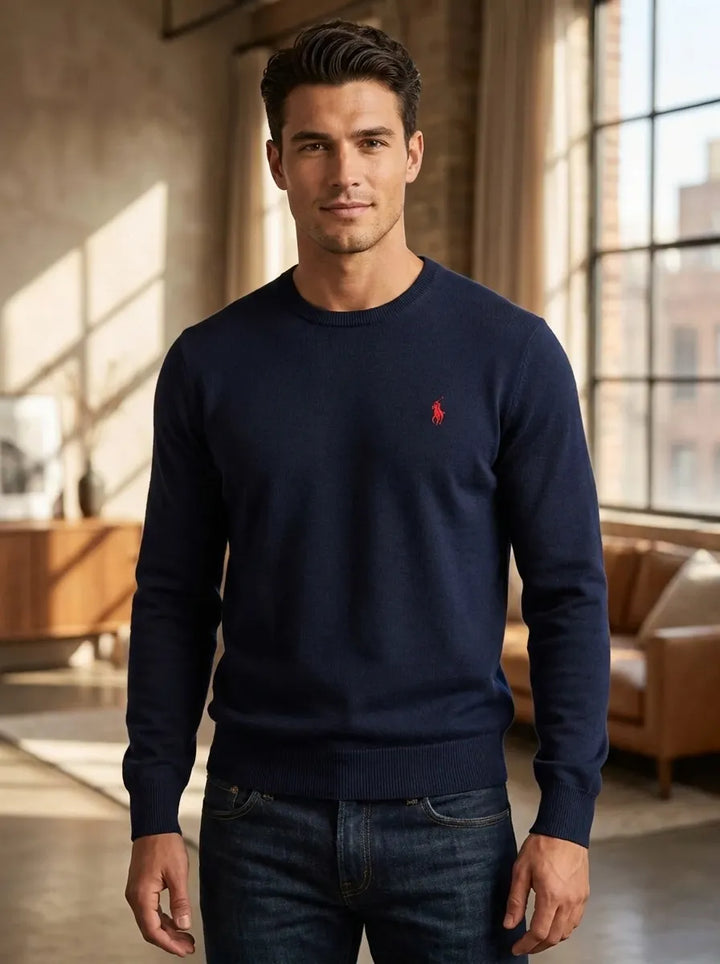 Leon | Eleganter Pullover für Herren mit Rundhalsausschnitt und langen Ärmeln