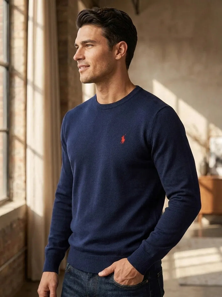 Leon | Eleganter Pullover für Herren mit Rundhalsausschnitt und langen Ärmeln