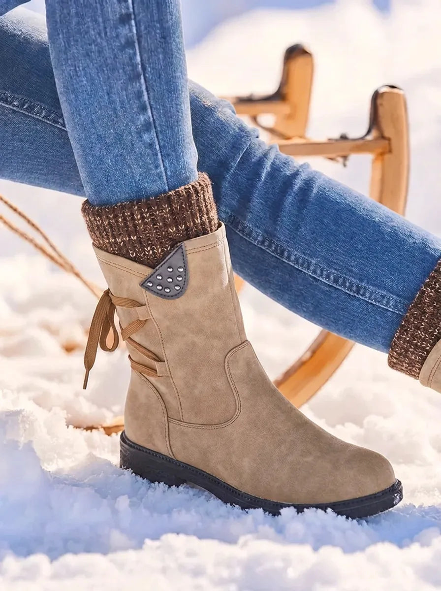 Valeria | Wasserdichte Stiefel für Damen mit Reißverschluss An Der Wade