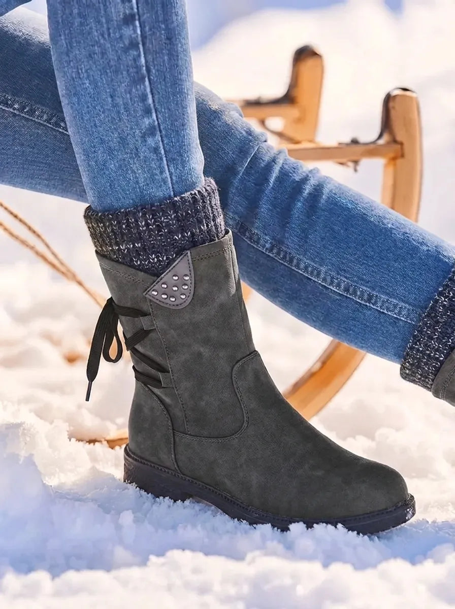 Valeria | Wasserdichte Stiefel für Damen mit Reißverschluss An Der Wade