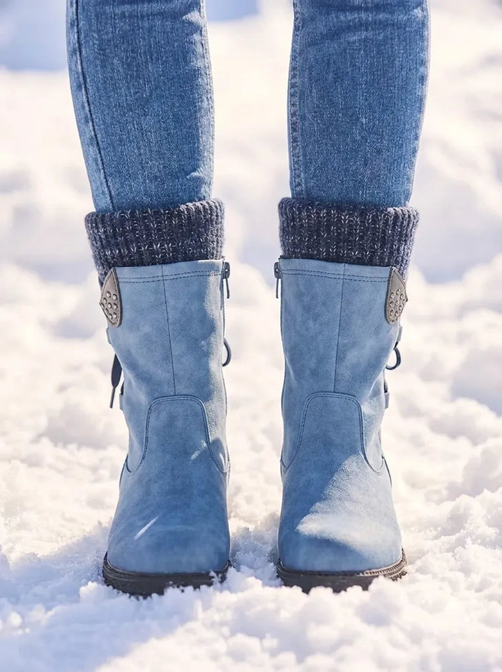 Valeria | Wasserdichte Stiefel für Damen mit Reißverschluss An Der Wade