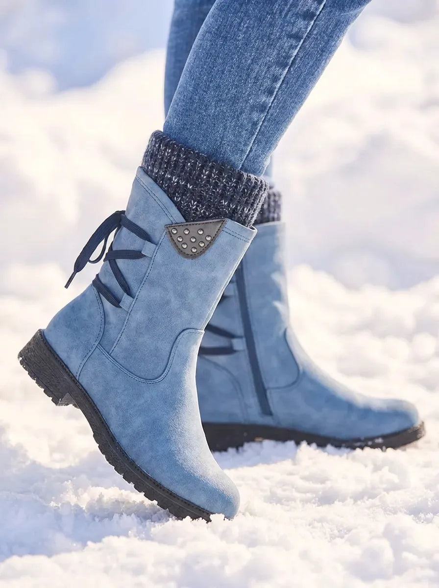 Valeria | Wasserdichte Stiefel für Damen mit Reißverschluss An Der Wade