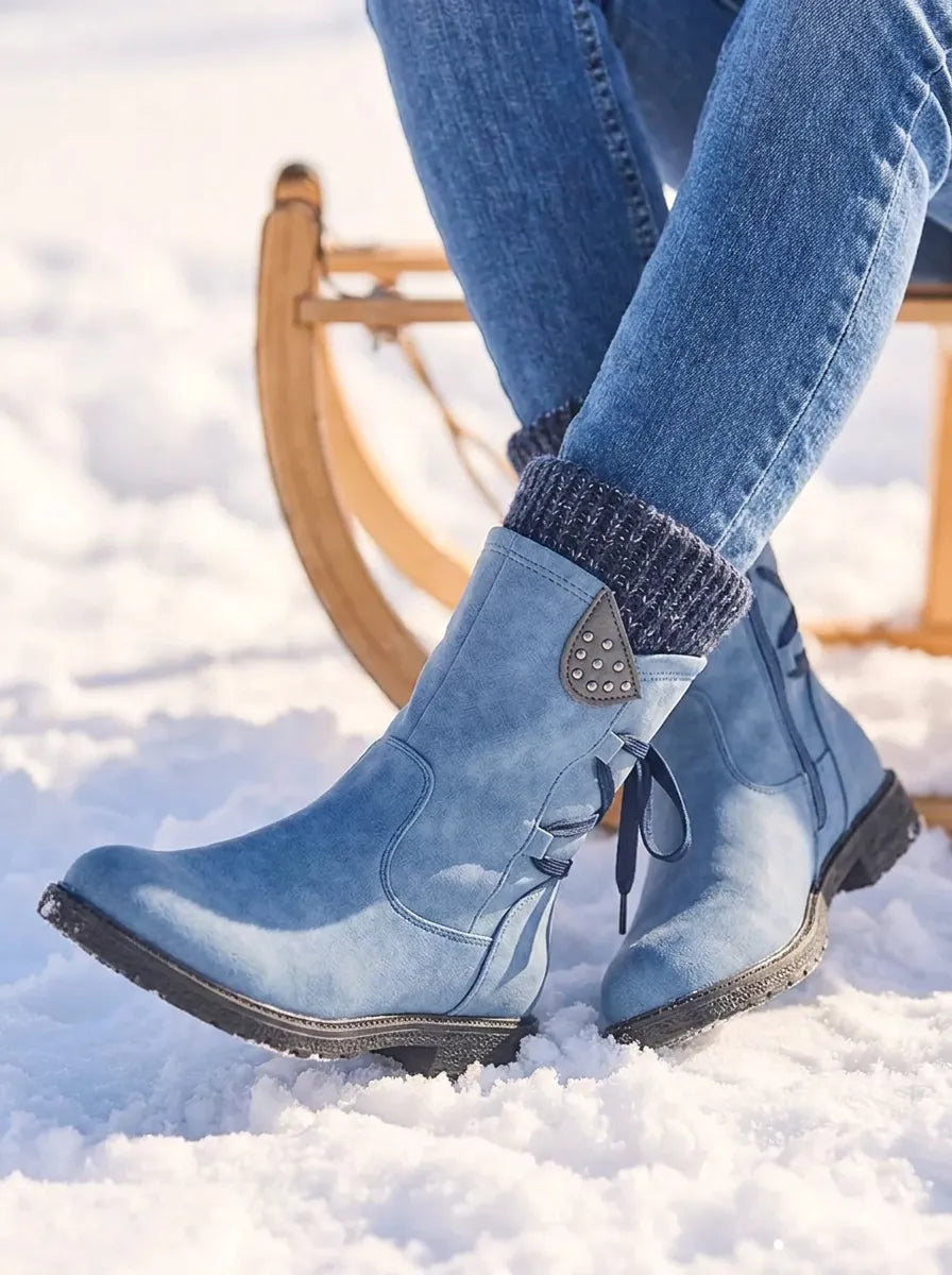 Valeria | Wasserdichte Stiefel für Damen mit Reißverschluss An Der Wade