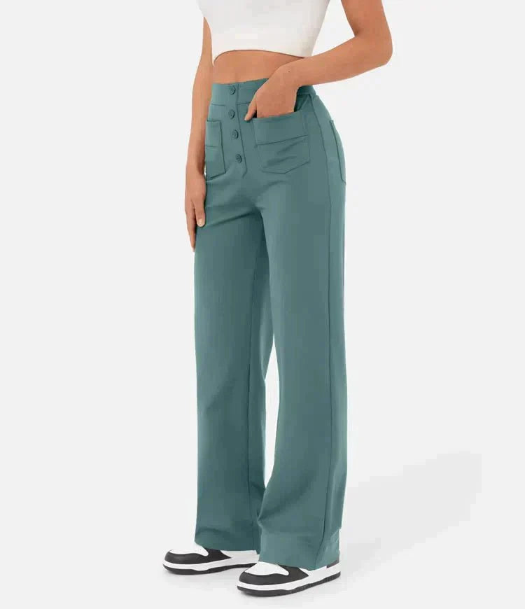 Lynn | Perfekt sitzende Hose für Damen mit geradem Bein und hohem Bund