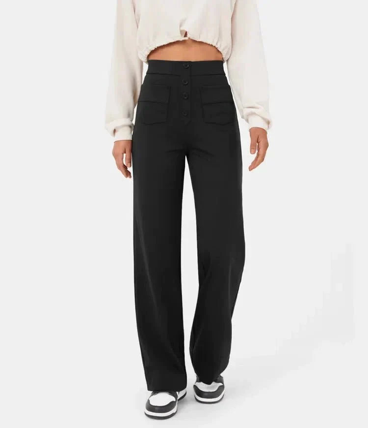 Lynn | Perfekt sitzende Hose für Damen mit geradem Bein und hohem Bund