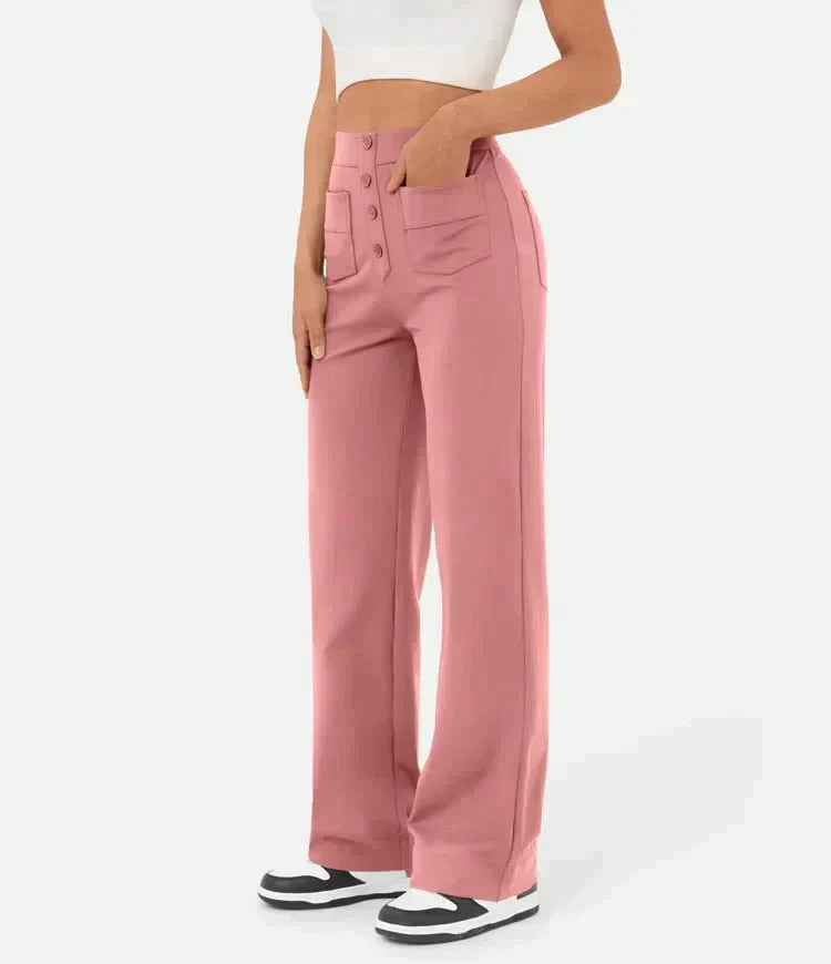 Lynn | Perfekt sitzende Hose für Damen mit geradem Bein und hohem Bund