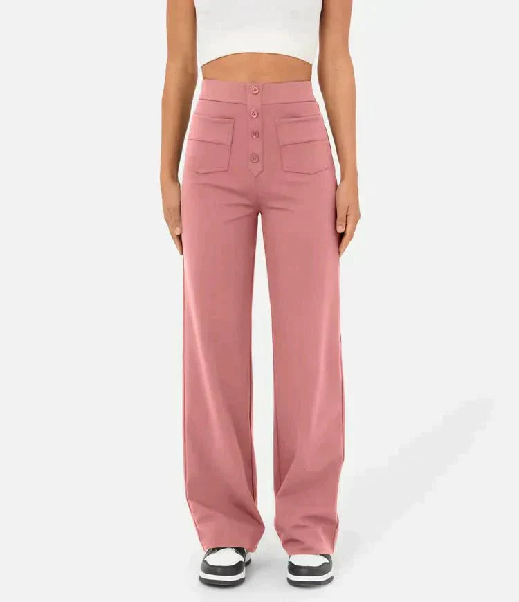 Lynn | Perfekt sitzende Hose für Damen mit geradem Bein und hohem Bund