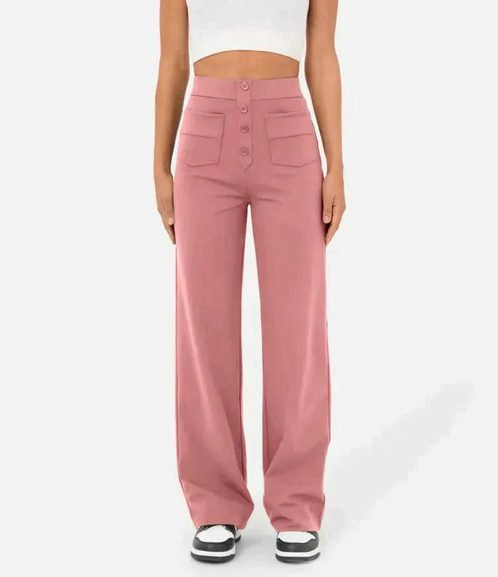 Lynn | Perfekt sitzende Hose für Damen mit geradem Bein und hohem Bund