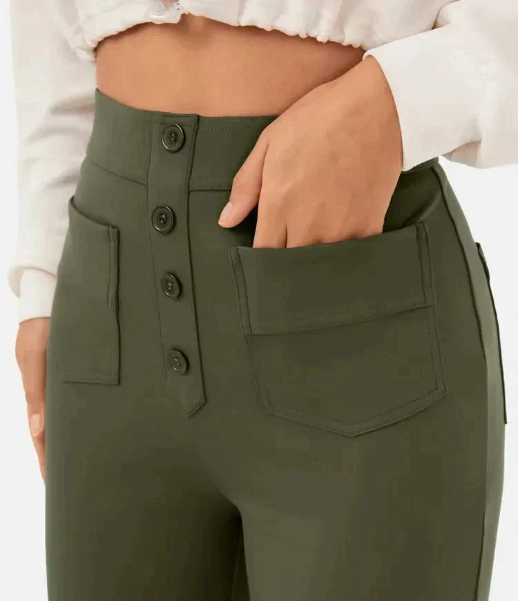 Lynn | Perfekt sitzende Hose für Damen mit geradem Bein und hohem Bund