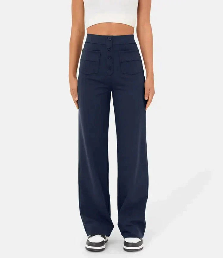 Lynn | Perfekt sitzende Hose für Damen mit geradem Bein und hohem Bund