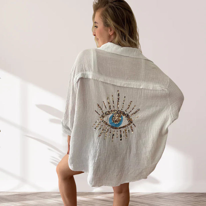 NAYA | Oversized Shirt für Damen mit Rundhalsausschnitt und kurzen Ärmeln