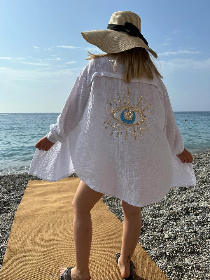 NAYA | Oversized Shirt für Damen mit Rundhalsausschnitt und kurzen Ärmeln