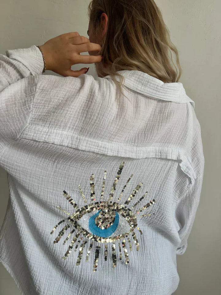 NAYA | Oversized Shirt für Damen mit Rundhalsausschnitt und kurzen Ärmeln